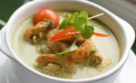Green Curry with Mixed Seafood and Water Chestnuts